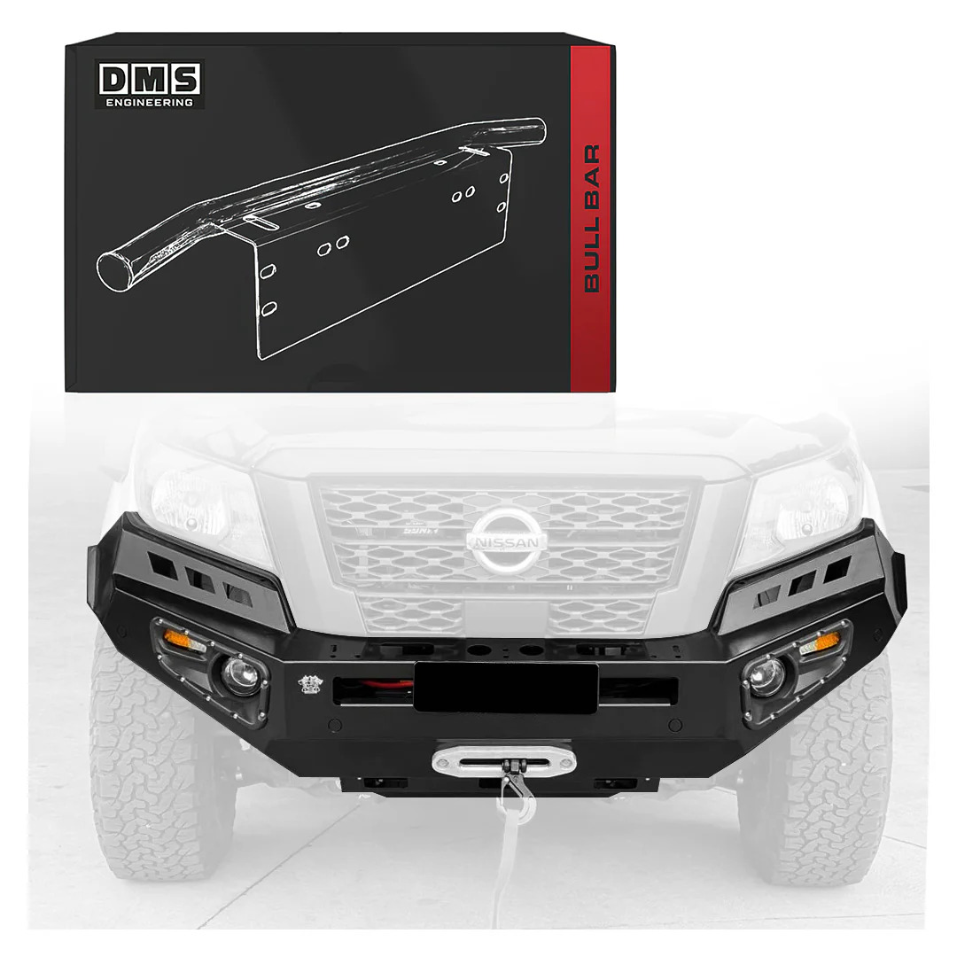 NISSAN NAVARA D23 NP300 (2020 - 2025) VIKING X STEEL BULL BAR + LED LIGHTS